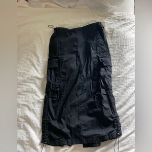 Black cargo skirt